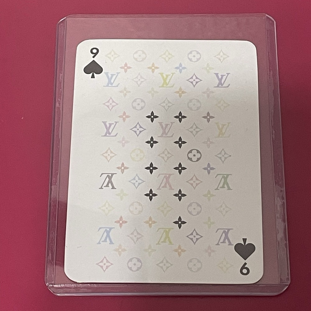 LOUIS VUITTON Black Takashi Murakami Monogram Playing Card - 9 Of Hearts